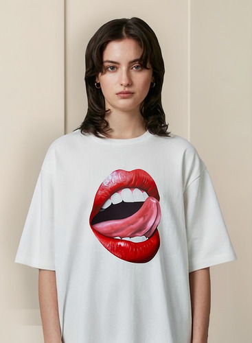Remera Boca Mouth Lengua Aesthetic Unisex Algodón