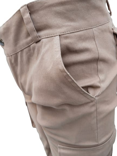 Pantalón Cargo Recto Caballero Bolsas Laterales , Traseras