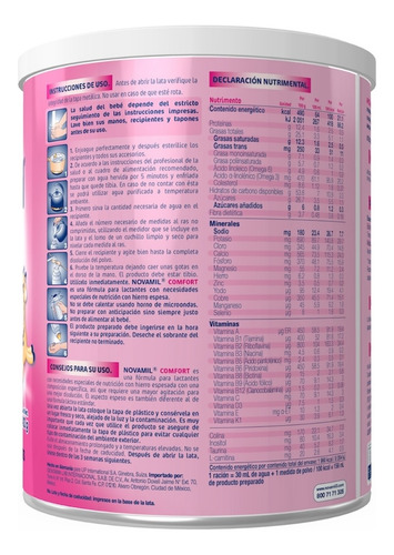 Novamil Comfort A Partir Del Nacimiento, Bote Con 400g. Sin Sabor