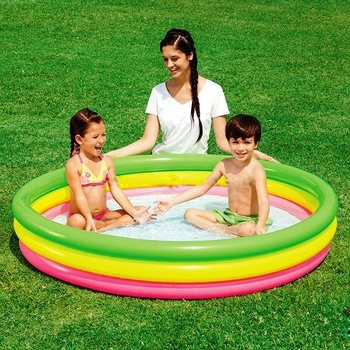 Piscina Infantil Inflable 152 X 30 Cm Con 3 Aros Multicolor