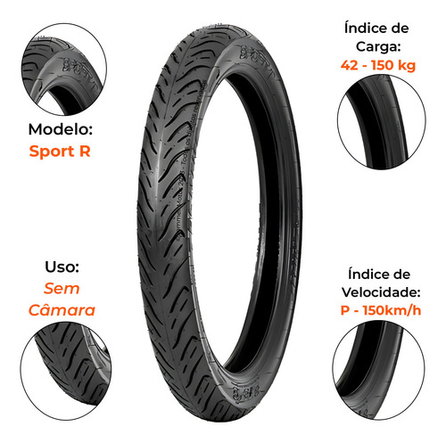 Kit Pneu 275-18 + 130-70-16 S/ C Sport R Technic