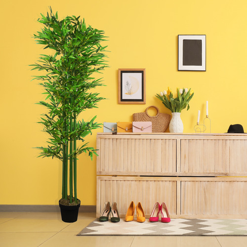 Kit 2 Plantas Artificiales Tipo Bamboo 180cm Recepcion