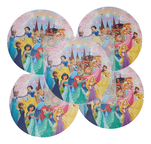 Parche Princesas Mágicas Sueño Majestuoso 5pz 19x19cm Mp1007 Blanco