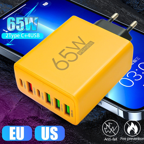 Cargador Usb C De 65 W, Cargador De Pared De Carga Rápida De