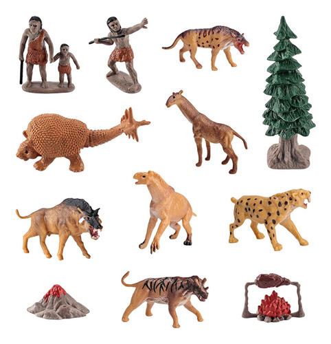 4 X 12 Uds. Mini Figuras De Animales Prehistóricos En