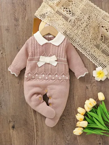 Macacão Bebê Menina Nika Baby  Tricô De Luxo