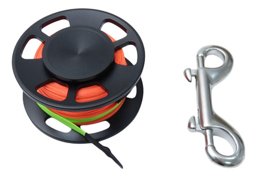 Carrete De Buceo Compacto Y Liviano Con Clip De Negro