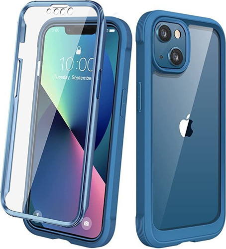 Funda Para iPhone 13 Con Protector De Pantalla (azul Mate)