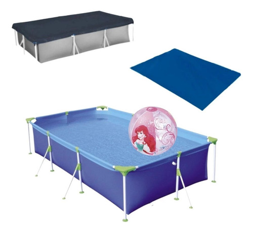 Kit Piscina Premium 3700 L + Capa E Forro Mor + Bola Infláve