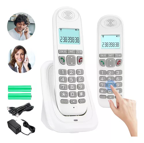 Teléfono de mano inalámbrico digital teléfono inalámbrico manos libres tono  de llamada altavoz auricular volumen ajustable pantalla LCD para