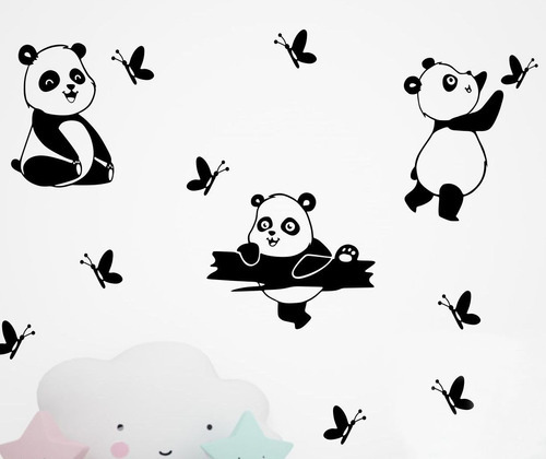 Vinilos Decorativos Infantiles Osos Oso Panda Ositos Media