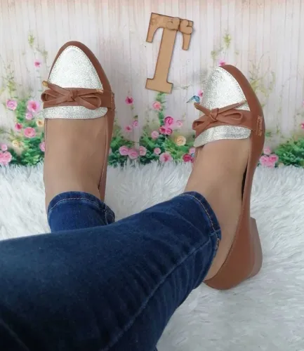 Baletas doradas outlet para mujer