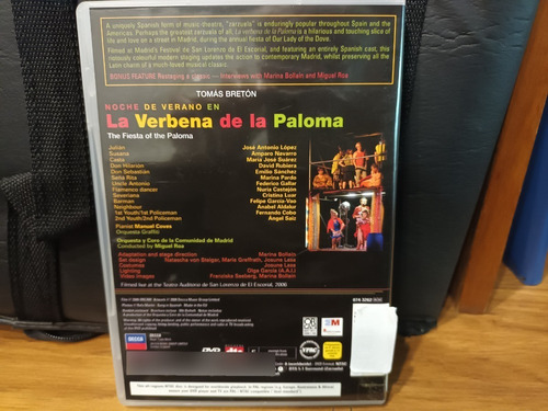 La Zarzuela La Verbena De La Paloma De Tomas Breton , Dvd 32