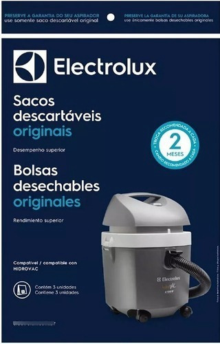 Saco Descartável Electrolux Hidrovac - 3 Unidades - Csehv