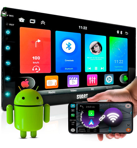 Central Multimídia S700 Android 2gb 2din 7pol Wifi Gps Svart