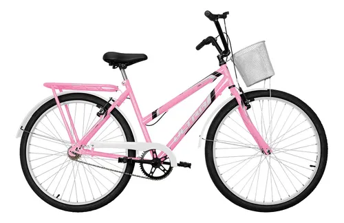 Bicicleta Retro Feminina Aro 26 Wave Vintage Com Cestinha