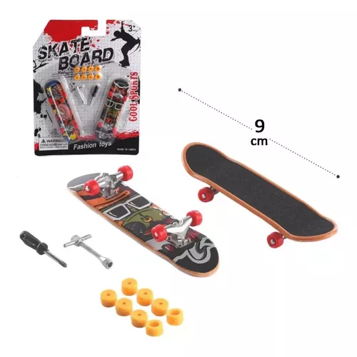 Kit 5 Skate De Dedo Mini Com Lixa Fingerboard Truck Metal