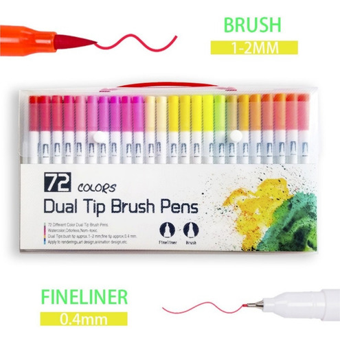Cm Dibujo Profesional Marcador Bicolor 72 Colores
