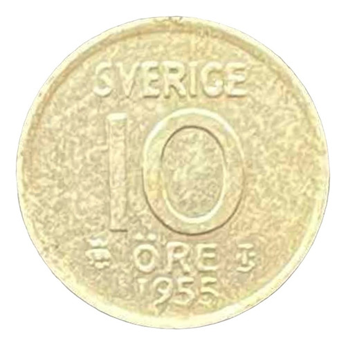 Suecia - 10 Ore - Año 1955 - Km #823 - Plata .400 - Corona