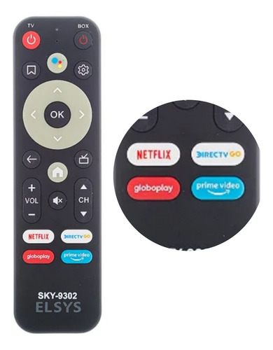 Controle Compatível Com Receptor Elsys Etri01 Smarty Sky9302