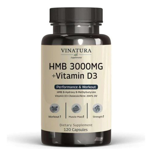 Hmb 3000mg Y Vitamina D3 Mejorar La Masa Muscular Energía 