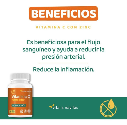 Imagen 3 de 10 de Plan 90 Días De Vitamina C + Zinc X 90 Cápsulas Premium