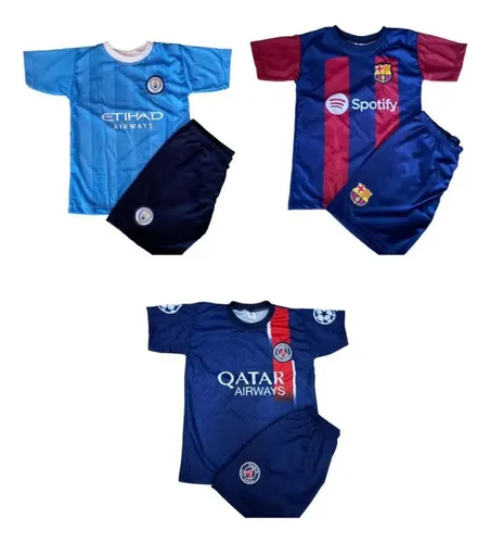 MLB 4008896365 Kit 3 Conjuntos Infantil Diversos Times Futebol JM