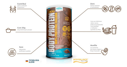 Kit 3 Body Protein Cacau Equaliv Proteína Colágeno Bcaa 600g