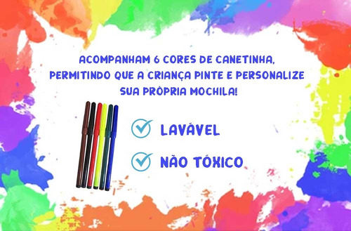 Kit 10 Lembrancinhas Personalizadas Mochilas Pinte Lave Flamingo