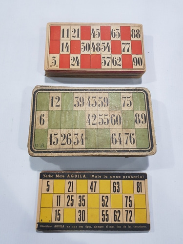 Imagen 8 de 9 de Antiguo Juego De Lotería Bingo Num Madera 3 Juegos Mag 58490