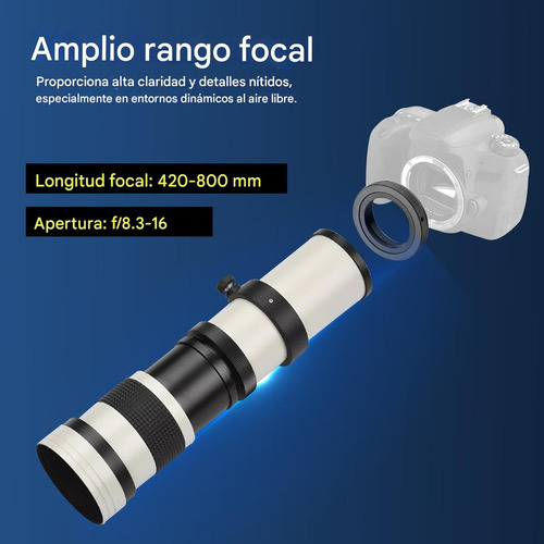 Cámara Mf Super Teleobjetivo Zoom Lente F/8.3-16 420-800mm