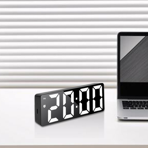 Relógio Com Espelho De Mesa Despertador Com Espelho Led Reló