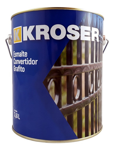 Esmalte Convertidor Satinado Grafito Claro 0.9l Kroser  