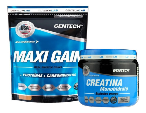 Maxi Gain 1.25 Kg Gentech Ganador Peso Con Creatina 250 Grs