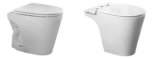 Set Inodoro Corto Bidet Loza Ferrum Marina Tapas Originales