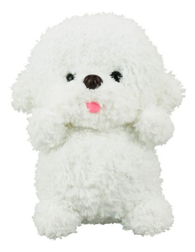 Cachorro Poodle Patas Levantadas E Língua Fora Pelúcia 24 Cm Cor Branco