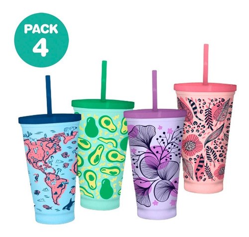 Imagen 1 de 9 de 4 Vaso Jarro Eco Reutilizable Sorbete Escolar Niños Infantil