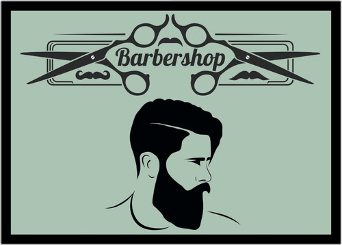 Quadro Decorativo Barber Shop Barbearia Com Moldura Rc004