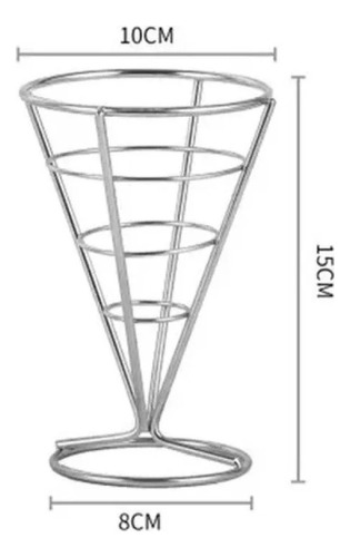 1 3 Conos Soporte Pizzas Papas Gajo Francesa Acero