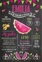 Comprar Poster Cartel Pizarra Primer Año Cumpleaños Bautismo Digital