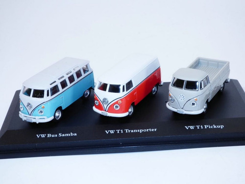 Kombi Vw Bus Samba T1 Transporter Pickup Kit Cararama 1/72 Cor Branco