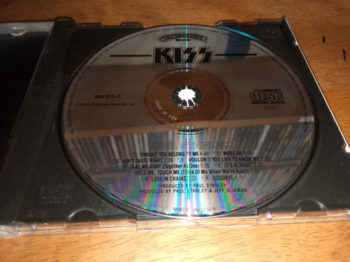 Kiss Paul Stanley Cd Usa 1988 (Usado)