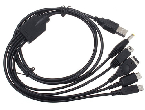 Imagen 3 de 6 de Cable Carga 5 En 1 Nintendo 3ds/ndsl/gbasp/wiiu Y Sony Psp