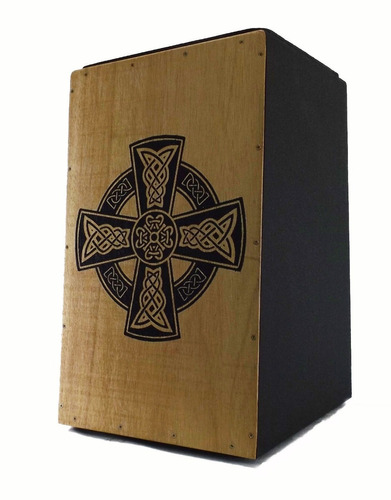 Cajon Acústico Percussionline Cruz Celta Natural Promoção