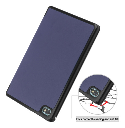 Compatible De Piel Azul Oscuro Para Blackview Oscal Pad 10