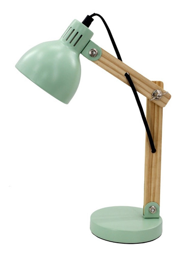 Lámpara Chica De Mesa Escritorio Velador E14 Nórdico Madera