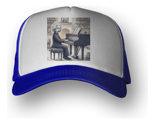 Gorra  Einstein Tocando Piano Musica Teclado