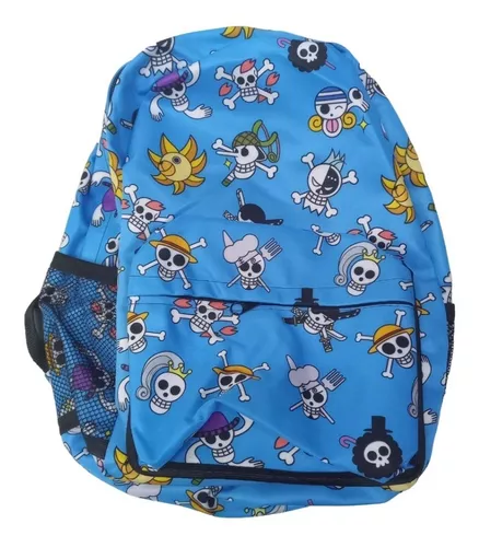 Mochila Escolar Pirata Luffy e CaveiraAnime - Preto