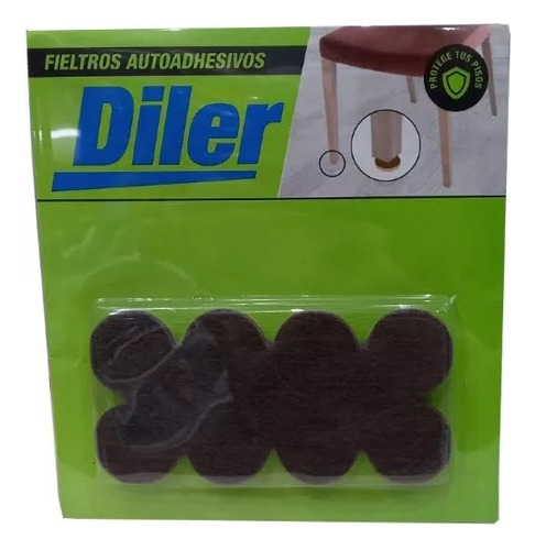 Protector De Fieltro Circular Mediano X16 Placas 25mm Diler