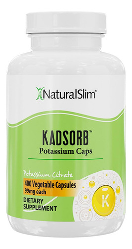 Suplemento De Potasio Naturalslim Kadsorb 99 Mg 400 Cápsulas